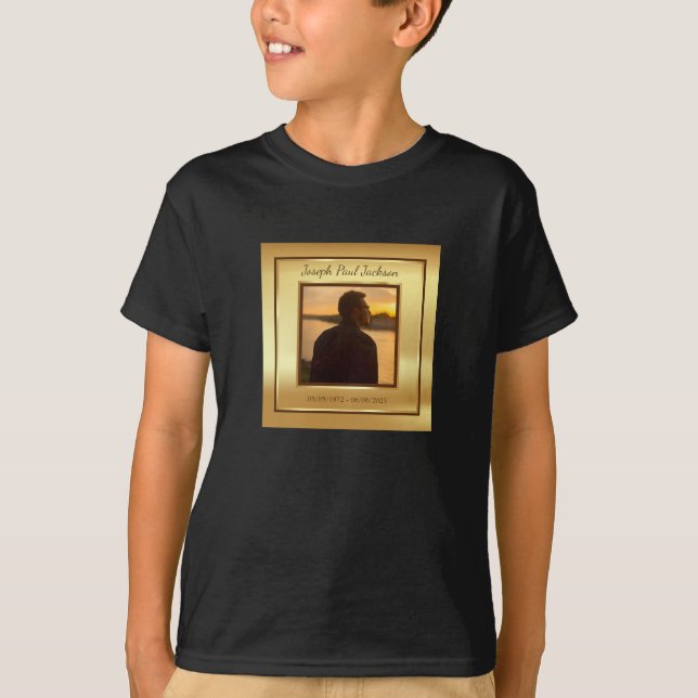 T-shirt Gold Photo Memorial Kid's (Devant)