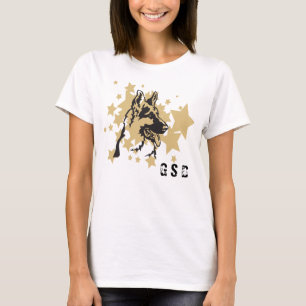 T-shirt Gold Star Allemand Berger Portrait de chien