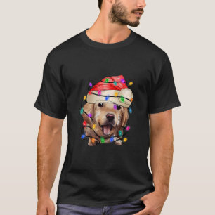 T-shirt Golden Dog Retrieve Père Noël Joyeux Noël