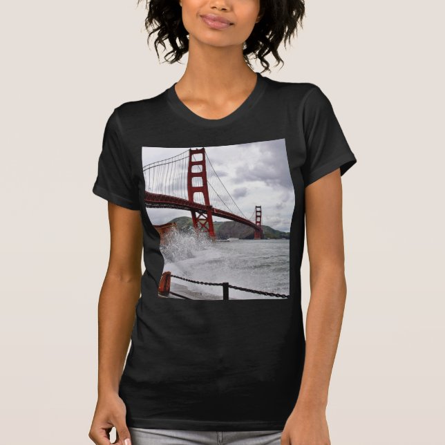 T-shirt Golden gate bridge à San Francisco vue du fort (Devant)