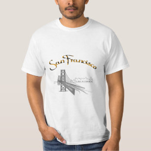 T-shirt Golden Gate Bridge, San Francisco, CA Grey/Gold