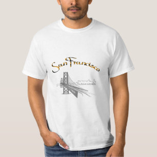 T-shirt Golden Gate Bridge, San Francisco, CA Grey/Gold T-