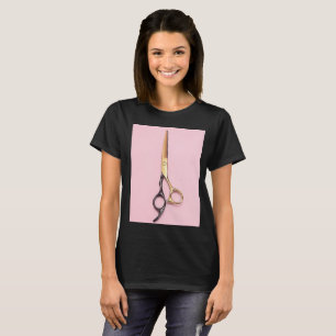 T-shirt Golden Hair Styliste Ciseaux Beauté Salon Hairdres