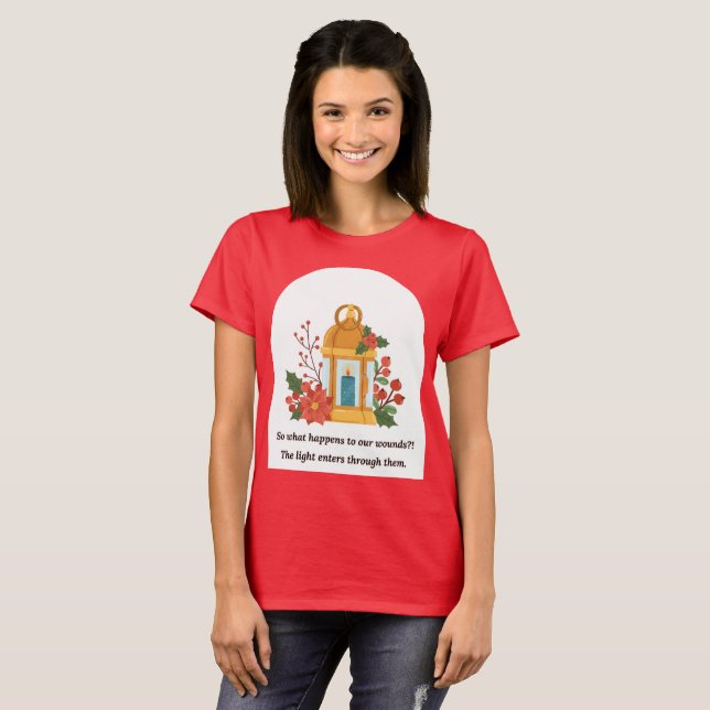 T-shirt Golden Lantern | Healing Light & Spiritual Hope (Devant entier)