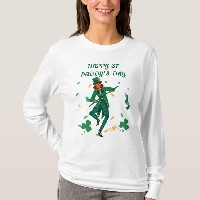 T-shirt "Golden Luck - St. Patrick’s Long Sleeve Tee" (Devant)
