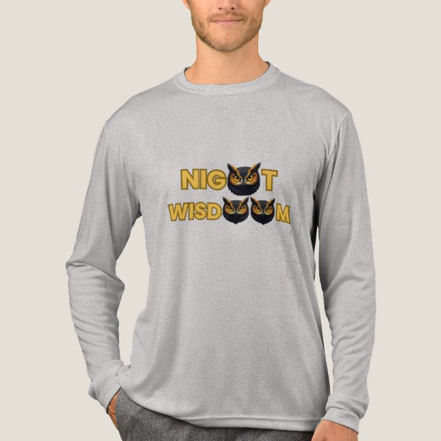 T-Shirt“Golden Owl Icon – Minimal Night Wisdom  Tri-Blend Shirt (Vorderseite)
