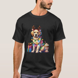 T-shirt Golden Retriever Amoureux des chiens Reindeer Antl