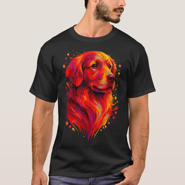 T-shirt Golden Retriever Art Rtrait For Dog Owners  (Devant)