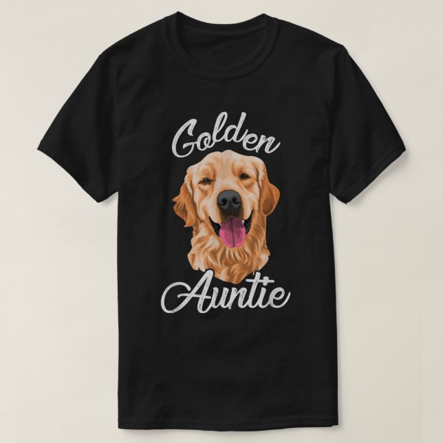 T-shirt Golden Retriever Auntie pour femmes Mère chien ani (Design devant)