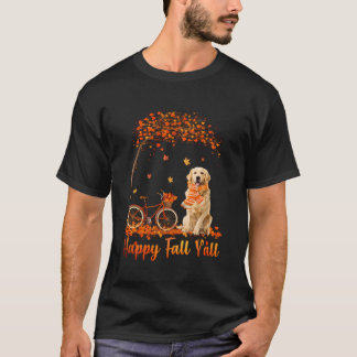 T-shirt Golden Retriever Automne Automne Citrouille Camion