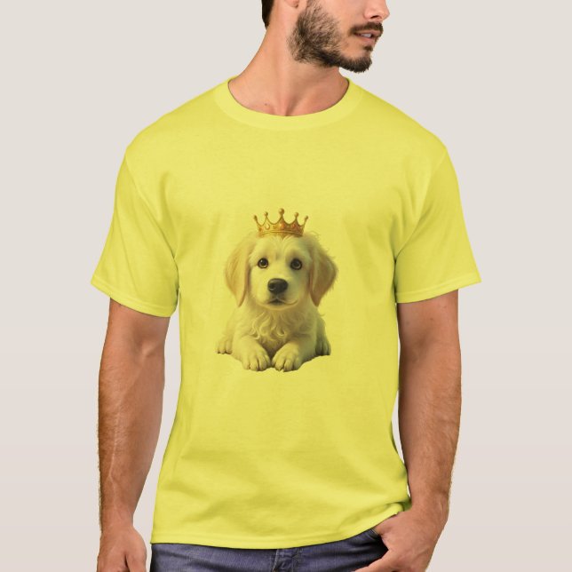 T-shirt Golden Retriever avec Couronne (Devant)