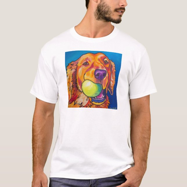 T-shirt Golden retriever avec la boule (Devant)