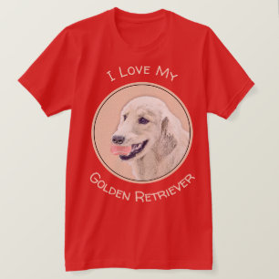 T-shirt Golden Retriever avec Tennis Ball Peinture Chien A
