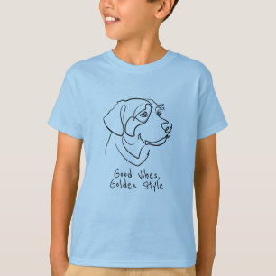 T-shirt Golden Retriever - Bonne Vibration, Style Doré
