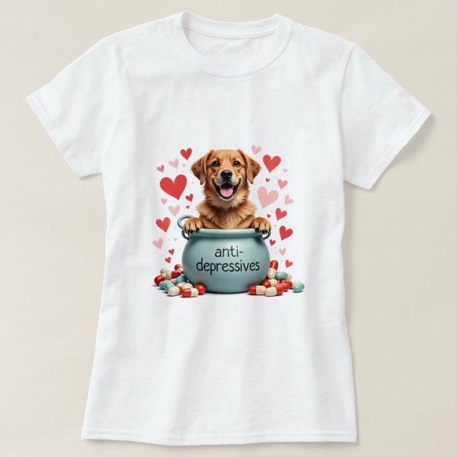 T-shirt Golden Retriever, brun (Design devant)