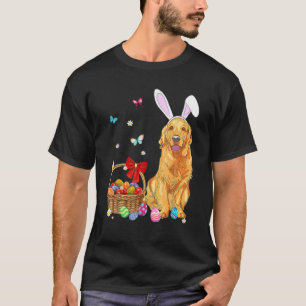 T-shirt Golden Retriever Bunny Ear Rabbit OEufs de Pâques