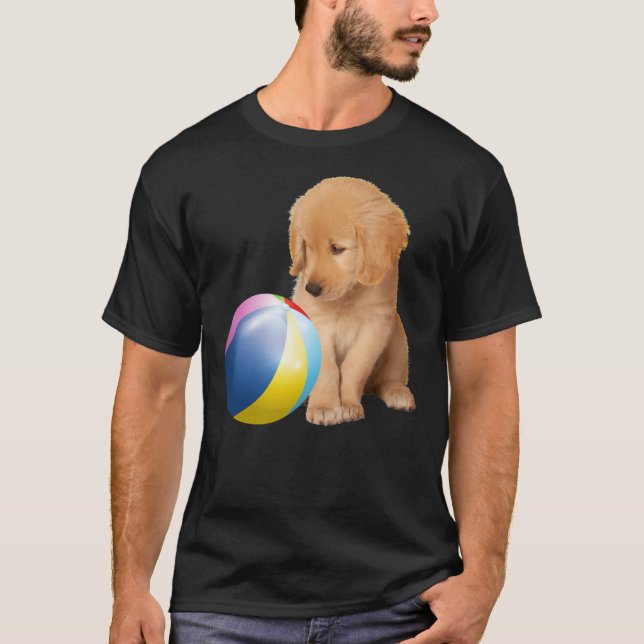 T-shirt Golden Retriever Chien Animal Et Balle Labrador Ch (Devant)