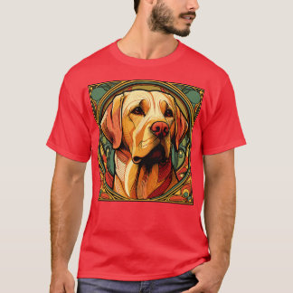 T-shirt Golden Retriever Chien Art Nouveau Style