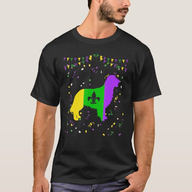 T-shirt Golden Retriever Chien Mardi Gras Costume Hommes F (Devant)