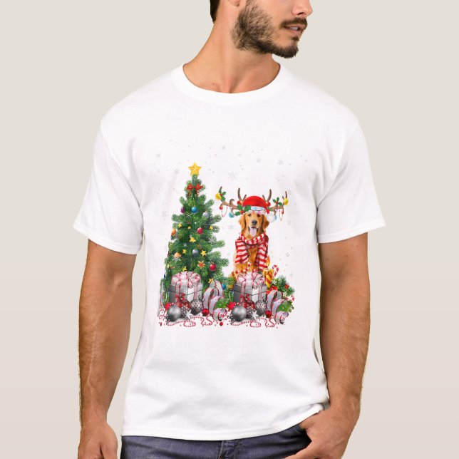 T-shirt Golden Retriever Christmas (Devant)