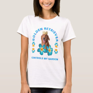 T-shirt Golden Retriever contrôle mon jardin