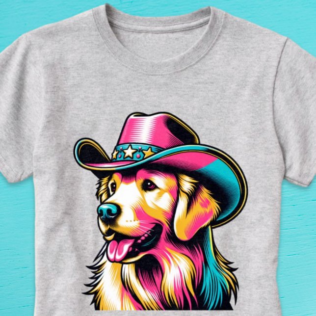 T-shirt Golden Retriever Cowgirl Pop Art Shirt (Golden Retriever Cowgirl Pop Art Shirt)
