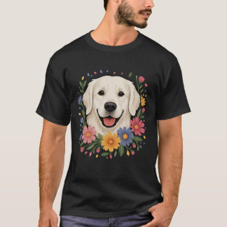 T-shirt Golden Retriever Cream Anglais Blanc Spri Coloré