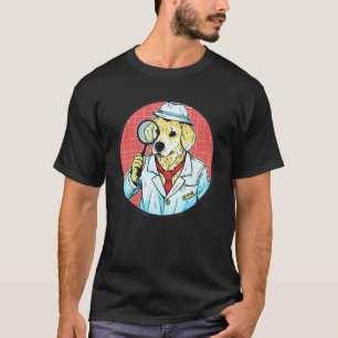T-shirt Golden Retriever détective drôle de chien mystère
