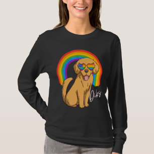 T-shirt Golden Retriever Dog Lgbt Rainbow Glasses Gay Prid
