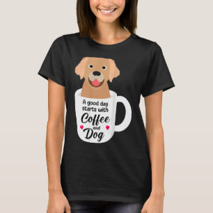 T-shirt Golden Retriever Drôle Humoristique Chien Café