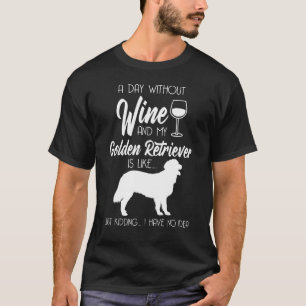 T-shirt Golden Retriever Et Vêtements Vin Design Vin