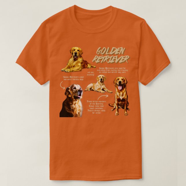 T-shirt Golden Retriever Fun Fun Faits (Design devant)