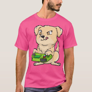 T-shirt Golden Retriever Gamepad Kawaii