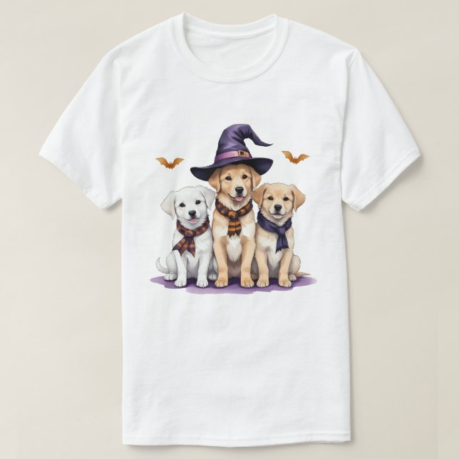 T-shirt Golden Retriever Halloween Chien Éffrayant Hallowe (Design devant)