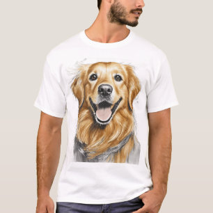 T-shirt Golden Retriever Happy Face
