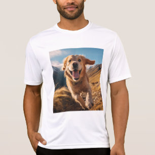 T-shirt Golden Retriever heureux en train de courir