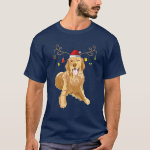 T-shirt Golden Retriever laide Xmas Sweer Antlers Chien Lo
