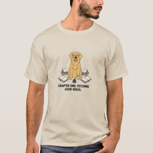 T-shirt Golden Retriever Lecture Design de livre créatif