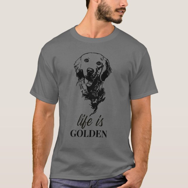T-shirt Golden Retriever Life est Golden (Devant)