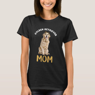 T-shirt Golden Retriever Maman Chien Empreinte de léopard 