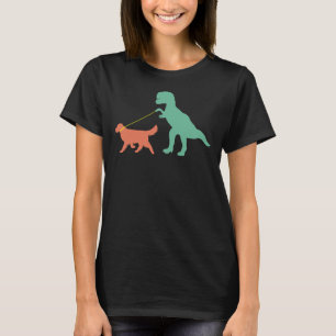 T-shirt Golden Retriever Maman Dinosaur mignonne Golden Re