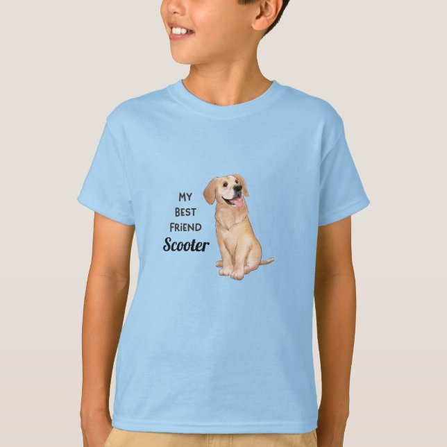 T-shirt Golden Retriever Mon meilleur ami Nom personnalisé (Devant)