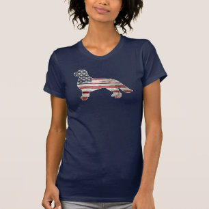 T-shirt Golden retriever patriotique, drapeau américain