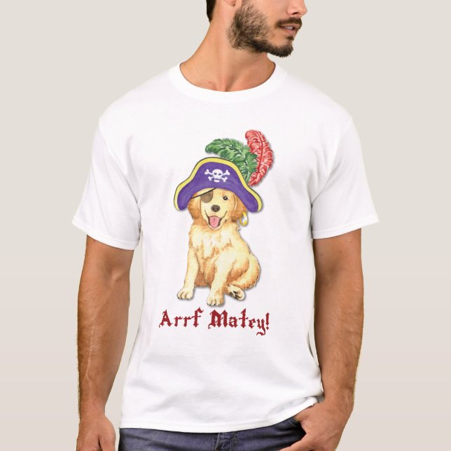 T-shirt Golden Retriever Pirate (Devant)