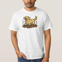 Golden Retriever Playing Mud