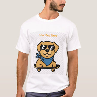 T-shirt Golden Retriever Skateur en Lunettes de Soleil