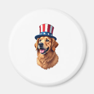 T-Shirt Golden Retriever zum vierten Juli im Vinta Magnet