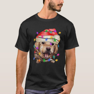 T-shirt Golden Retrievers Lumières de Noël Drôle de Chien