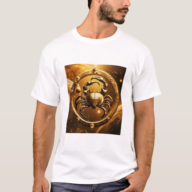 T-shirt "Golden Scorpio Cosmos : Planetary Tee" (Devant)