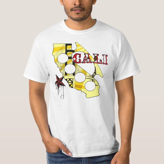 T-shirt Golden State en laiton Cali de la Californie (Devant)